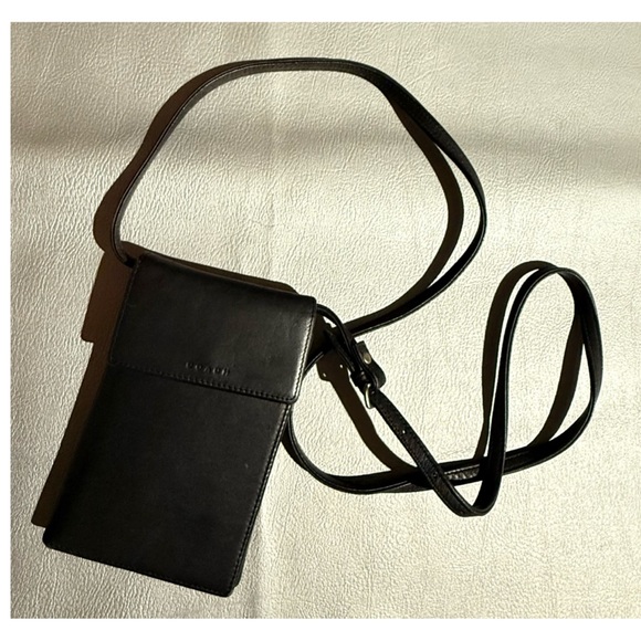 Coach X Black TriFold Cross Over Leather Card Holder/Wallet/Change compartment - Picture 3 of 16